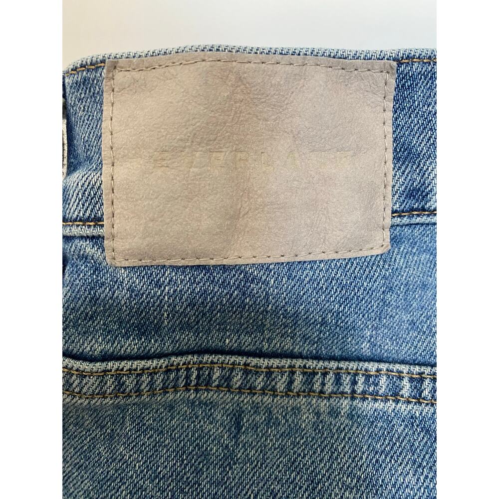 Everlane Wide Leg Jeans Womens 28R Cropped Raw Hem Blue Denim High Rise - Picture 11 of 13